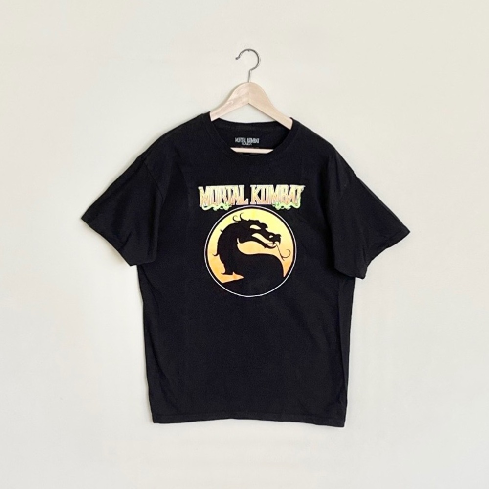 Mortal Kombat Klassic Logo Black Video Game T Shirt Adult size Large